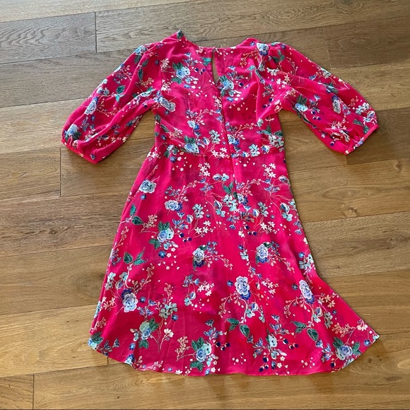Calvin Klein Floral Overlay Faux Wrap Dress - please read description - Picture 4 of 8